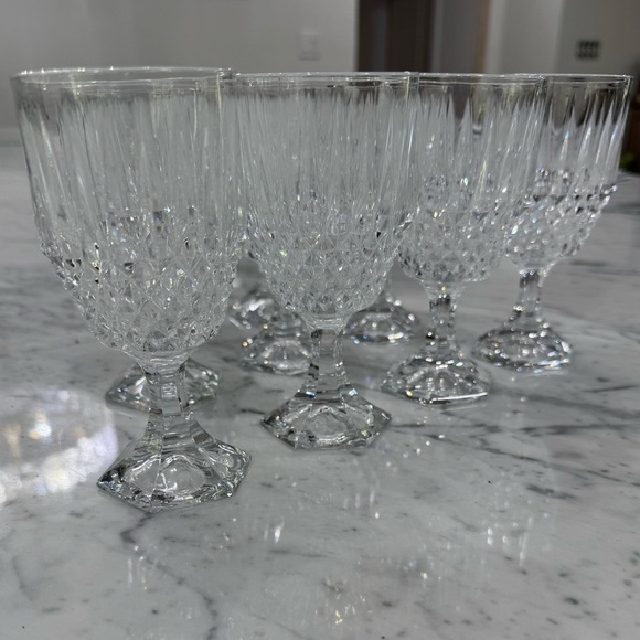 Vintage NEW Stratton Fostoria Lead Crystal Wine Glasses Set of 10 - Picture 8 of 8